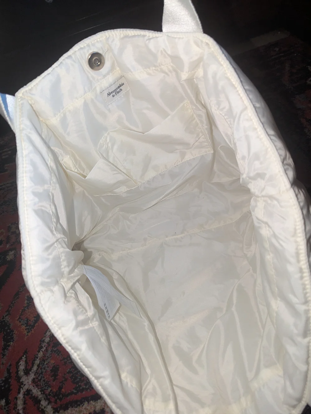 Abercrombie & Fitch White Quilted Tote
